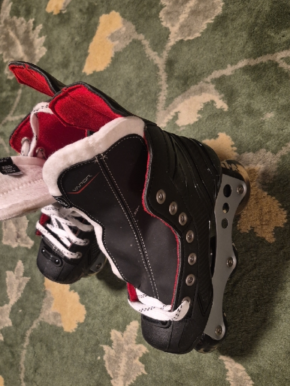 Bauer Kids Red and Black Lace-Up Roller Skate Boots - Picture 2 of 11